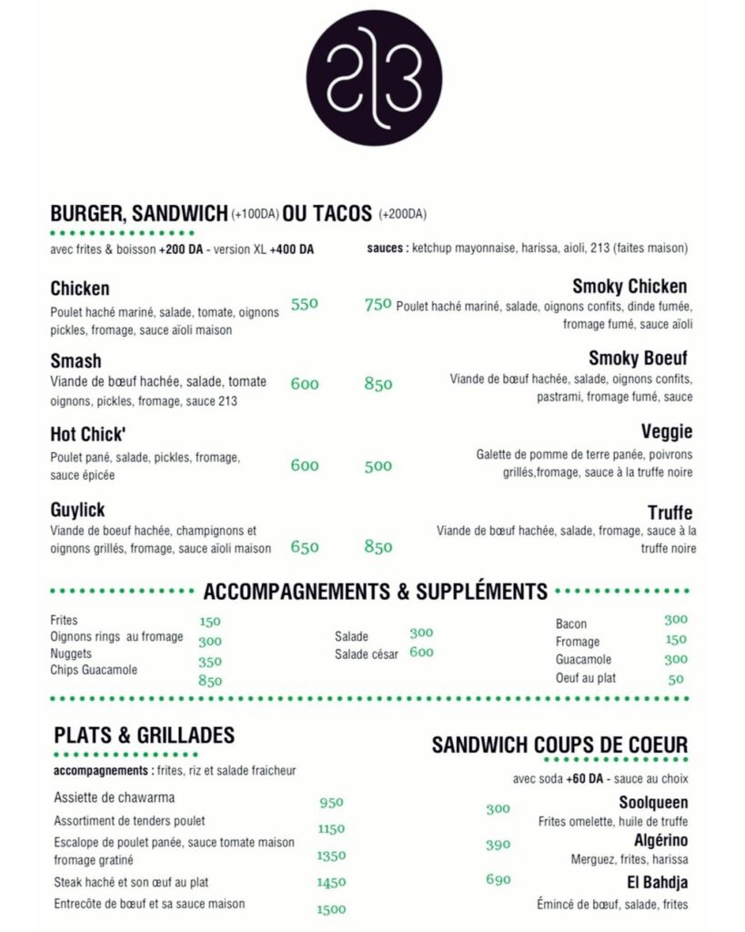 213 burger and grill