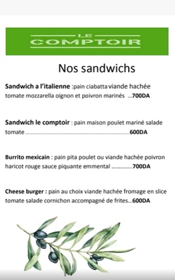 le comptoir by chahinez